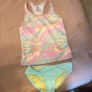 Lands' End Kids Swim Bikini in Pink and Yellow